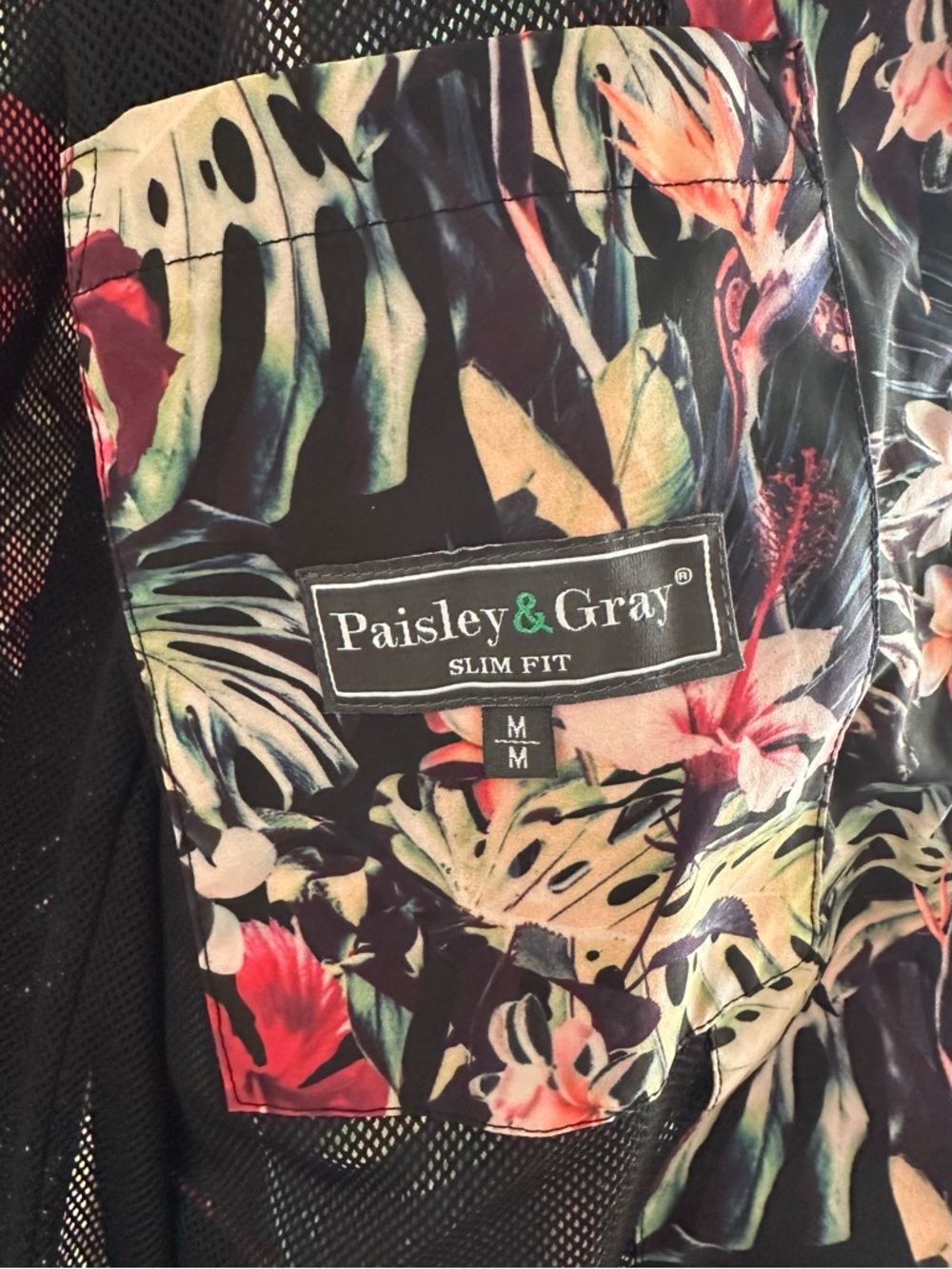 Paisley & Gray Black Hoodie Windbreaker Rain Jacket with Tropical Island Print - Picture 6 of 11